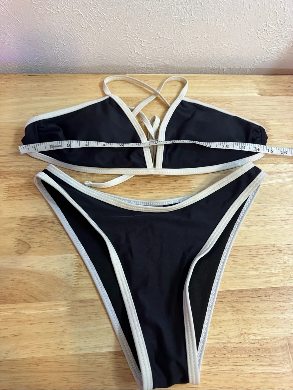 Black & White Color Block Mod High Hip Bikini